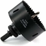 Scie cloche 92 mm hss m42 bim�tallique en acier rapide avec tige hexagonale et foret pour bois, cloison ...