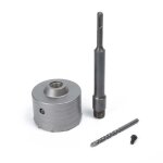 Scie cloche  bton 100 mm avec tige sds plus 220 mm pour ciment, brique, pierre, mur, bton autonivelant ...