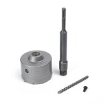 Scie cloche � b�ton 115 mm avec tige sds plus 220 mm pour ciment, brique, pierre, mur, b�ton autonivelant ...