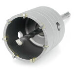 Scie cloche beton, marbre, brique, pierre, ma�onnerie - scie tr�pan carbure avec adaptateur et foret ...