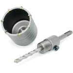 Scie cloche beton, marbre, brique, pierre, maonnerie - scie trpan carbure avec adaptateur et foret ...