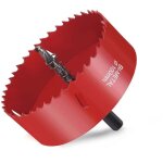 Scie cloche bi - m�tal, scie cloche bois �100mm, scie tr�pan avec adaptateur hexagonal et foret de centrage, ...