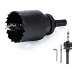 Scie cloche bim�tallique de 48 mm avec tige sds plus et tige hexagonale - couronne de forage pour bois, ...