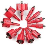 Scie cloche bim�tallique m42 hss pour bois, aluminium, t�le et plastique rouge 26mm - 53mm (11 pi�ces) ...