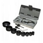 Scie cloche pour bois et plaques de pltre scies cloches set de 11 pices 19 - 64 mm + tui