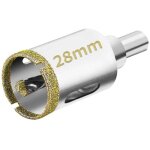Scie cloche diamante 28 mm avec foret guidage de centrage, scie cloche carrelage avec revtement diamant, ...