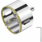 Scie cloche diamant�e 68 mm, m�che � guide central pour foret diamant�, scie cloche � rev�tement diamant ...