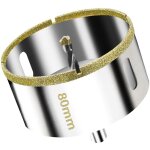 Scie cloche diamantée 80 mm avec foret guidage de centrage, scie cloche carrelage avec revêtement diamant, ... Scie cloche diamantée 80 mm avec foret guidage de centrage, scie cloche carrelage avec revêtement diamant, ...
