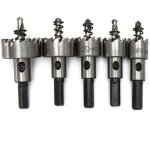 Scie � cloche fraise tr�pan m�tal hss acier cobalt. coffret 5 forets: 16 + 18, 5 + 20 + 25 + 30 mm hss ...