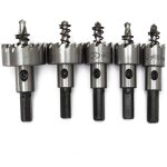 Scie  cloche fraise trpan mtal hss acier cobalt. coffret 5 forets: 16 + 18, 5 + 20 + 25 + 30 mm hss ...