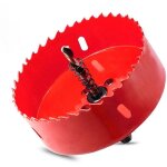 Scie cloche, outil de per�age pour m�taux - rouge, tige de 10 mm, diam�tre de 90 mm, profondeur de trou ...