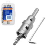 Scie cloche tct tolsen 28 mm, pointe carbure, couteaux triple couche, �tui