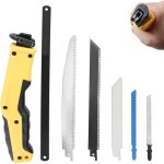 Scie � main avec 6 lames alternatives pour bois, m�tal, cloisons s�ches et plus.