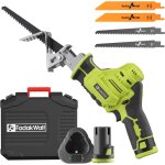 Scie sabre sans fil, fadakwalt 12v scie egone electrique sans fil vitesse variable 0 - 2700rpm, vert ...