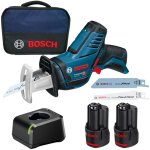 Scie sabre sans fil gsa 12v - 14 bosch / 2x batterie 3, 0 ah + chargeur dans un sac souple Scie sabre sans fil gsa 12v - 14 bosch / 2x batterie 3, 0 ah + chargeur dans un sac souple