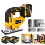 Scie sauteuse sans fil 21v, - 4545 coupe en biseau, avec 2  3. 0ah batteries et 31 lames