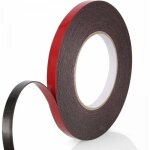 Scotch double face extra fort, 1 rouleau (10mm10m) noir mousse pe film rouge imperm�able et ultra r�sistant ...