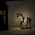 Sculpture de cheval en m�tal d�coration d'ornement d'adonis, cheval ajour� fait � la main 3d, statue ...