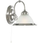 Searchlight - american diner, support mural 1 flamme, argent satin�, verre acide argent satin�