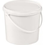 Seau 5l pp blanc avec poign�e et couvercle d. 225mm h. 188mm
