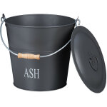Seau  cendres, avec couvercle, 12 litres, poigne de transport, chemine & barbecue, bac  charbon, ...