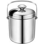 Seau  glace en acier inoxydable de qualit suprieure 1, 3 l ? passe au lave - vaisselle ? double paroi ...