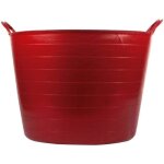 Seau rouge 42l plastique flexible avec poign�es bellota