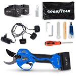 S�cateur �lectrique professionnel 16, 8v + 2 batteries lithium 2ah � coupe 32 mm moteur brushless goodyear ...