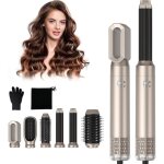 Seche cheveux 6 en 1, 1000w brosse soufflante hair styler, brosse de s�che - cheveux multifonction, pour ...