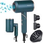 Sche - cheveux professionnel ionique, 2000w sche cheveux manche pliable, 3 modes rglables avec protection ...