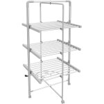 Sche - linge electrique, etendoir pliant d'intrieur, 3 tagres, blanc, avec des roues, dimensions ...