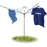 Relaxdays - sche - linge parapluie corde de 49 m 4 cts piquet de sol trs stable schoir, gris