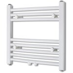 Vidaxl ? s�che - serviette eau chaude incurv� 480x480mm ? 215w puissance ? acier blanc ? 8 rails pour ...