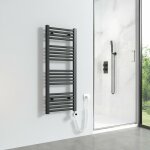 Sche - serviettes lectrique avec lment chauffant thermostat 300w, anthracite radiateur lectrique ...
