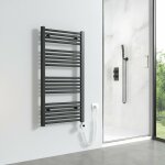 Sche - serviettes lectrique avec lment chauffant thermostat 500w, anthracite radiateur lectrique ...