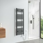 Sche - serviettes lectrique avec lment chauffant thermostat 500w, anthracite radiateur lectrique ...