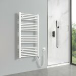 Sche - serviettes lectrique avec lment chauffant thermostat 500w, blanc radiateur lectrique sche ...