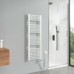 Sche - serviettes lectrique avec lment chauffant thermostat 500w, blanc radiateur lectrique sche ...