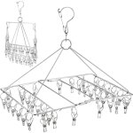 S�choir � chaussettes pliable 36 clips en acier inoxydable pour gagner de la place