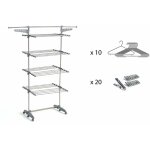 Kitchen move ? etendoir � linge extra 30m ? 4 niveaux ? barres en acier ? dimensions 85 - 168 x 68 x ...