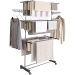 Schoir  linge inox idmarket maxima - gris - pliable - h. 145 cm