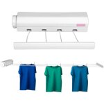 Schoir mural, sche linge dpliable avec 5 fils de 3, 75m rtractables en mtal tendoir  linge rembobinable ...