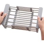S�choir � vaisselle extensible, �gouttoir � vaisselle en acier inoxydable sur l'�vier �gouttoir � vaisselle ...