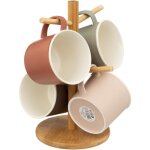 Secret de gourmet - lot de 4 mugs sur rack 'nature' - multicolore - 38 cl - livraison gratuite