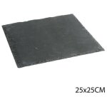 Secret de gourmet - lot de 6 assiettes en ardoise - l 25 x l 25 cm - noir - livraison gratuite