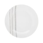 Secret de gourmet - lot de 6 assiettes � dessert 'lignes' 19cm blanc