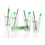 Coffret � mojito 13 pi�ces ? verres en verre et accessoires en polypropyl�ne ? design transparent ? dimensions ...