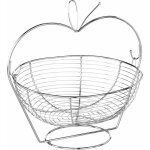 Secret de gourmet - corbeille à fruit en forme de pomme en métal - argenté - l 35 x p 29 x h 33 cm - ... Secret de gourmet - corbeille à fruit en forme de pomme en métal - argenté - l 35 x p 29 x h 33 cm - ...