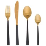 Secret de gourmet - mnagre 16 pices couverts en inox dor et noir