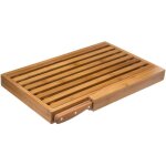 Secret de gourmet - planche  dcouper  pain en bambou 44x27cm avec rainures pour miettes et couteau ...
